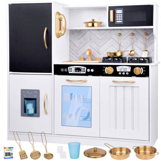 Large wooden kitchen for children, fridge, oven, ice maker, sink ZA5269