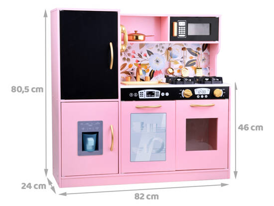 Large wooden kitchen for children retro fridge oven ice maker ZA5268