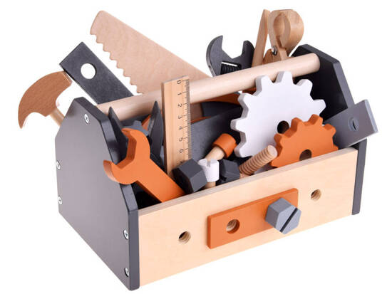 Large wooden workshop + tools and DIY box ZA4836