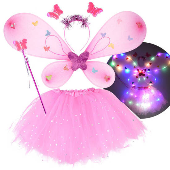 Light pink sparkling Costume for the Little Fairy Butterfly ball ZA4805 JR