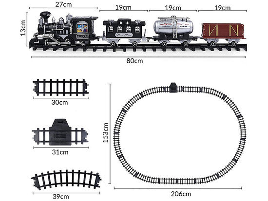 Locomotive train with remote control cars RC0612