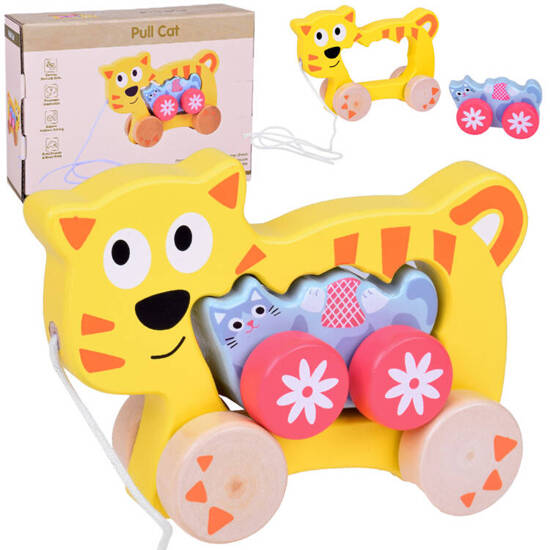 Lovely Kittens 2in1 Wooden Kitten to Pull Family ZA5378