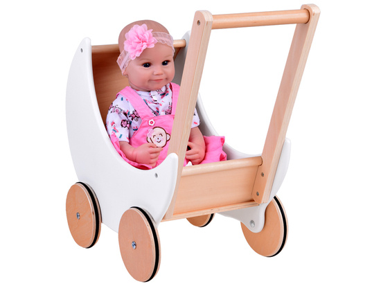 Lovely Wooden Doll Pram Pusher for Kids ZA5484