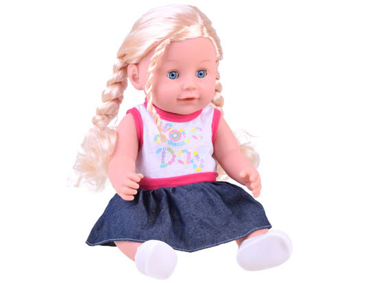 Lovely doll with braids + backpack glasses ZA3890