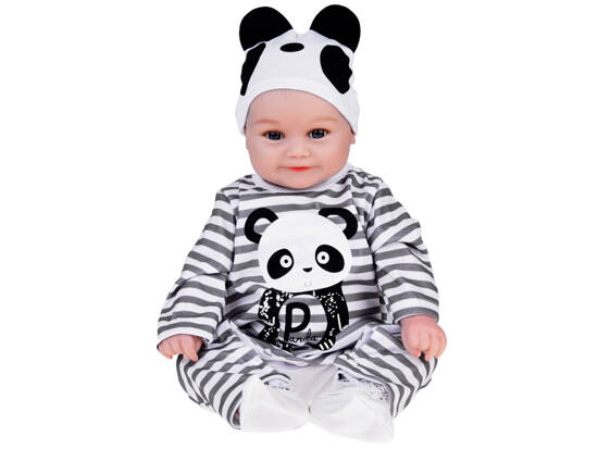 Lovely soft Boy Doll 45cm lifelike dressed in Panda overalls ZA5358