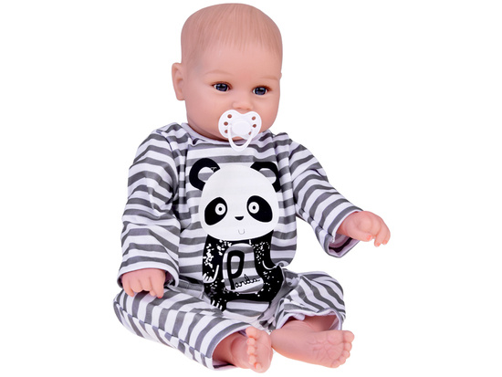 Lovely soft Boy Doll 45cm lifelike dressed in Panda overalls ZA5358