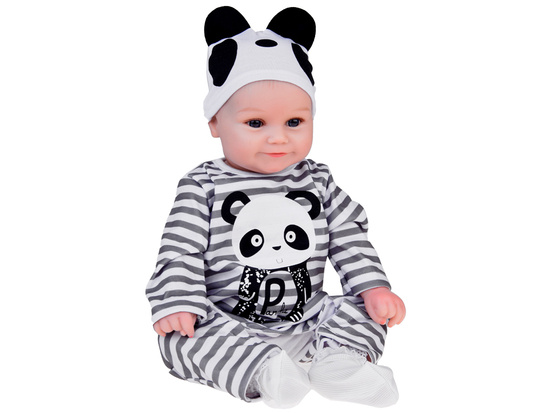 Lovely soft Boy Doll 45cm lifelike dressed in Panda overalls ZA5358