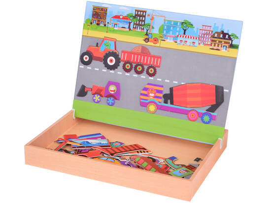 Magnetic Board 2in1 with Magnetic Puzzle Construction Vehicles ZA5352