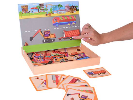 Magnetic Board 2in1 with Magnetic Puzzle Construction Vehicles ZA5352