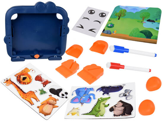 Magnetic board 2in1 magnetic puzzle animal drawing board ZA5157