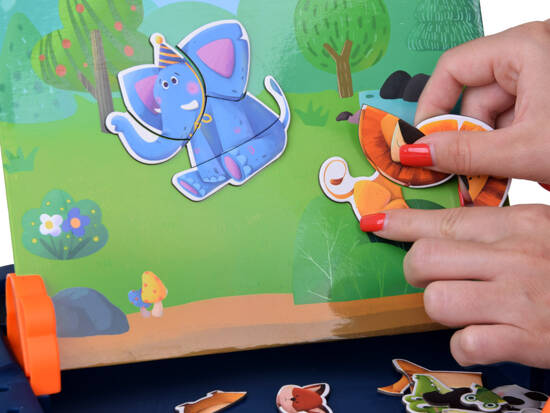 Magnetic board 2in1 magnetic puzzle animal drawing board ZA5157