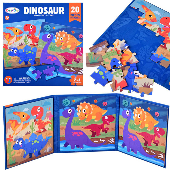 Magnetic puzzle book Dinosaurs 40 elements ZA4268