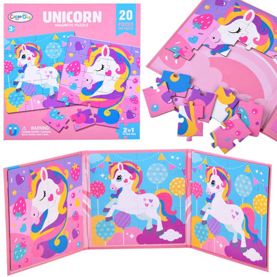 Magnetic puzzle book Unicorn 40 elements ZA4269