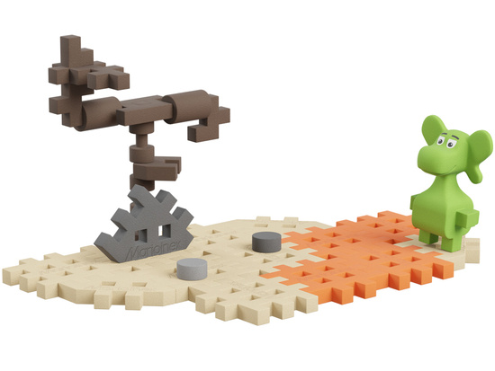 Marioinex Diplodocus Dragon and Desert 25pcs Mini waffle figurine ZA5496