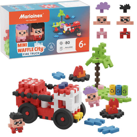 Marioinex Mini Waffle Blocks City Fire Department 80pcs 2 figuresZA5488