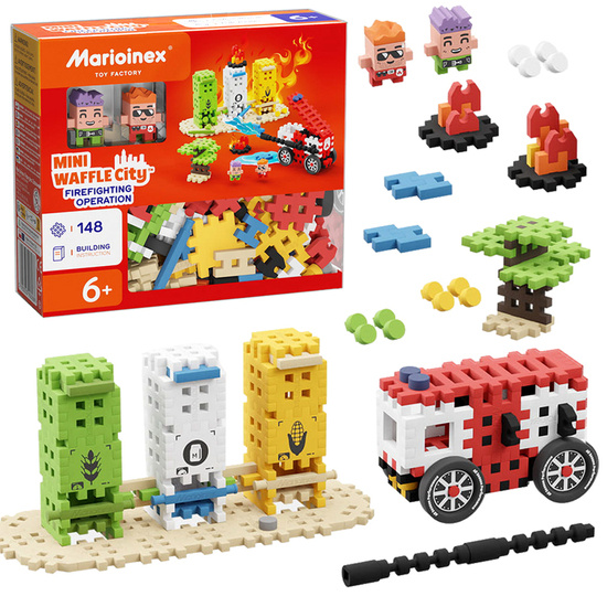 Marioinex Mini waffle blocks Firefighter action 148 pieces 2 figures ZA5489