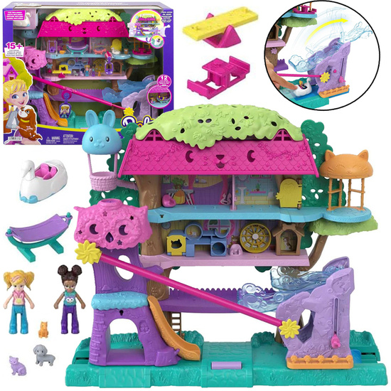 Mattel Polly Pocket Cute Tree House + Animal Dolls ZA5529