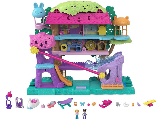 Mattel Polly Pocket Cute Tree House + Animal Dolls ZA5529