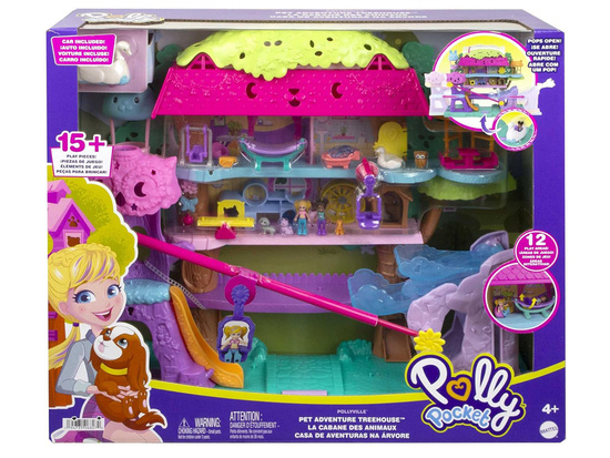 Mattel Polly Pocket Cute Tree House + Animal Dolls ZA5529