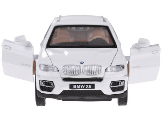 Metal car BMW X6 model scale 1:32 white SUV light sound ZA4606