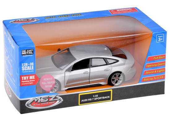 Metal car model Audi RS 7 Sportback scale 1:35 sounds lights ZA4615