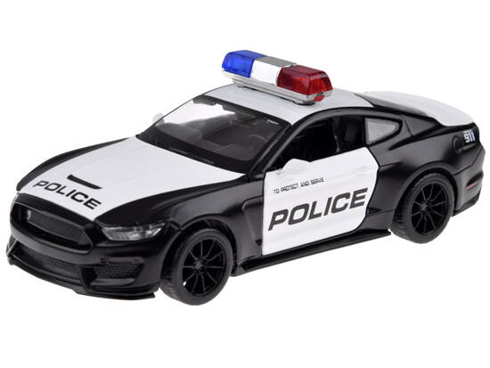 Metal car police Ford Shelby GT350 scale 1:32 lights beacons ZA4610