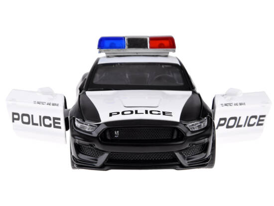 Metal car police Ford Shelby GT350 scale 1:32 lights beacons ZA4610