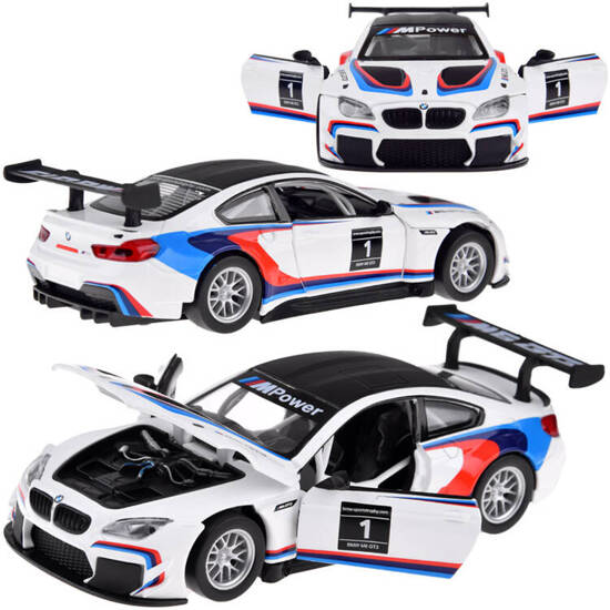 Metal car sports model BMW M6 GT3 scale 1:32 light sound ZA4613