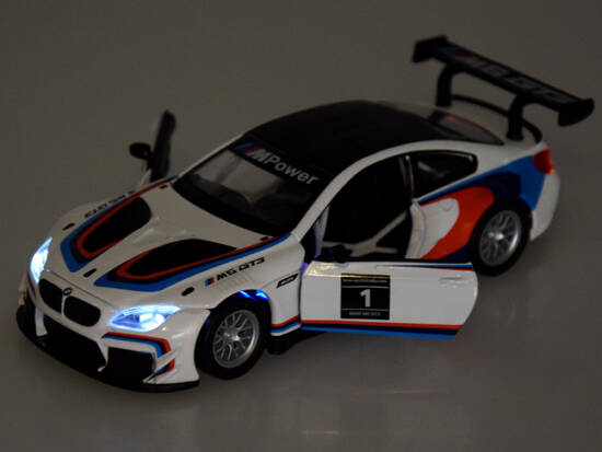 Metal car sports model BMW M6 GT3 scale 1:32 light sound ZA4613