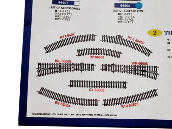 Metal tracks for the HO starter train, turns, siding, switch, 3m RC0644