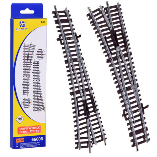 Metal tracks for the railway, switch points, turnouts, spacing 17mm H0 1:87 RC0649