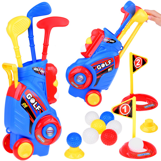 Mini Golf set clubs + balls + stand on wheels for children SP0804