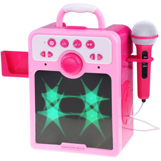 Musical speaker pink Boombox for children with microphone IN0166