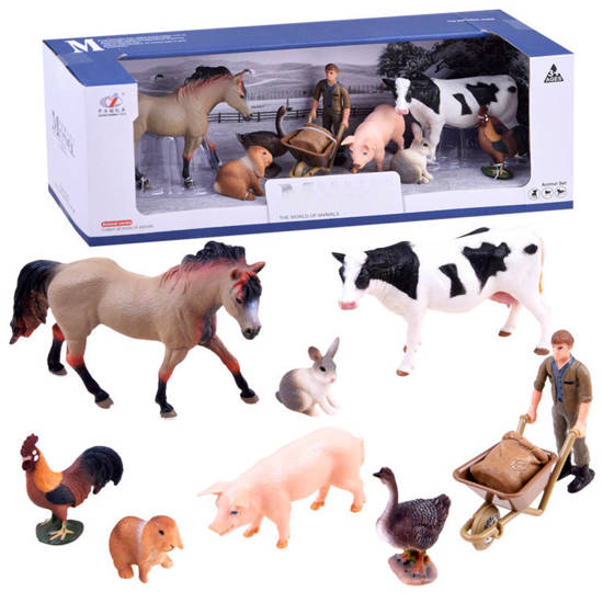 Painted farm animals set Farmer ZA2994