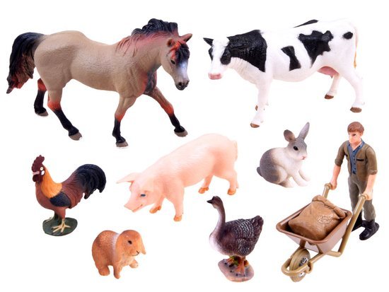 Painted farm animals set Farmer ZA2994