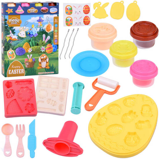 Pastel Set EASTER Plasticine + molds + stickers ZA5506