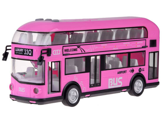 Pink double-decker bus with opening doors and sound ZA4748
