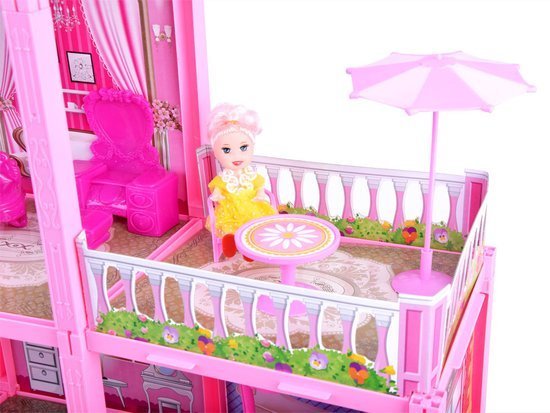 Pink house Large house + doll and furniture. Doll villa ZA3075