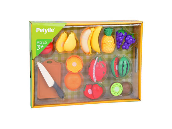 Plastic Fruit Chopping Board + Knife Kitchen Play Set ZA5248