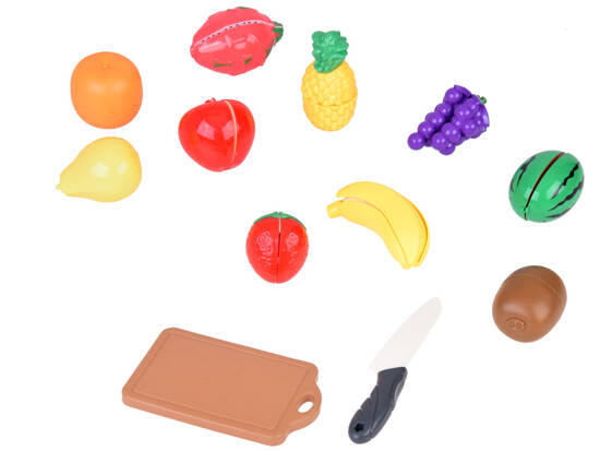 Plastic Fruit Chopping Board + Knife Kitchen Play Set ZA5248