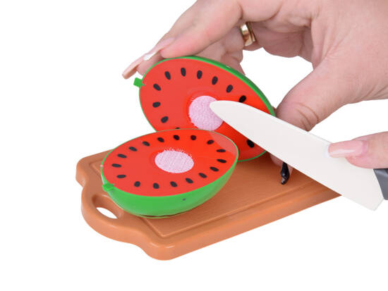 Plastic Fruit Chopping Board + Knife Kitchen Play Set ZA5248