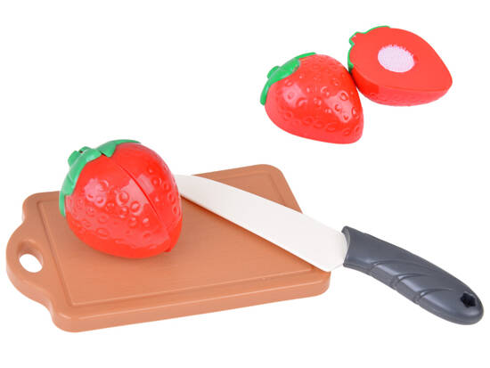 Plastic Fruit Chopping Board + Knife Kitchen Play Set ZA5248