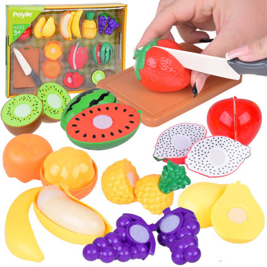 Plastic Fruit Chopping Board + Knife Kitchen Play Set ZA5248