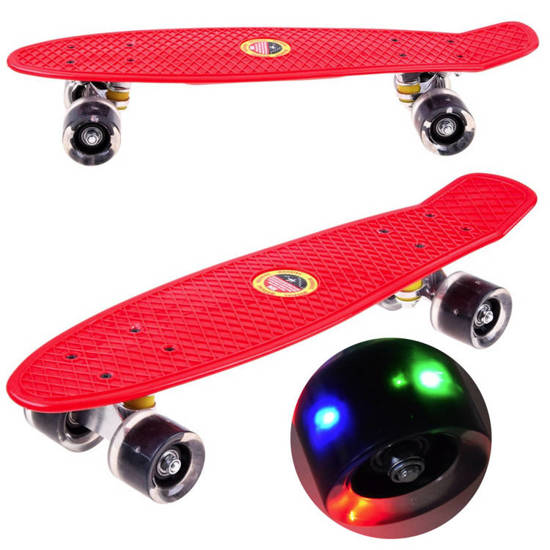 Plastic skateboard with glowing wheels SP0575