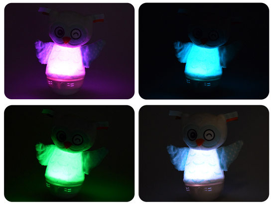 Plush Owl Color Changing Night Light + Music Box ZA5190