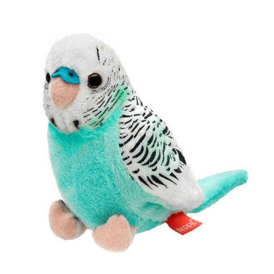 Plush mascot budgerigar azure-white bird parrot 13cm 13954