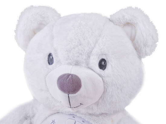 Plush projector white bear lullaby lamp for toddler ZA5289