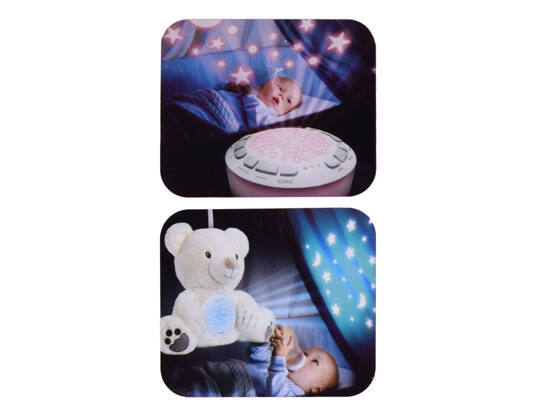 Plush projector white bear lullaby lamp for toddler ZA5289