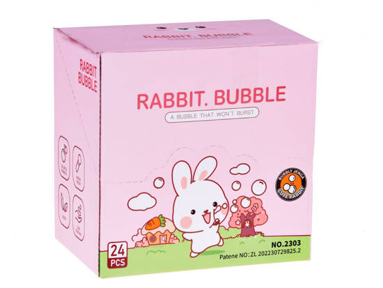 Pocket set of soap bubbles 24 pcs. cute colorful bunnies ZA4956