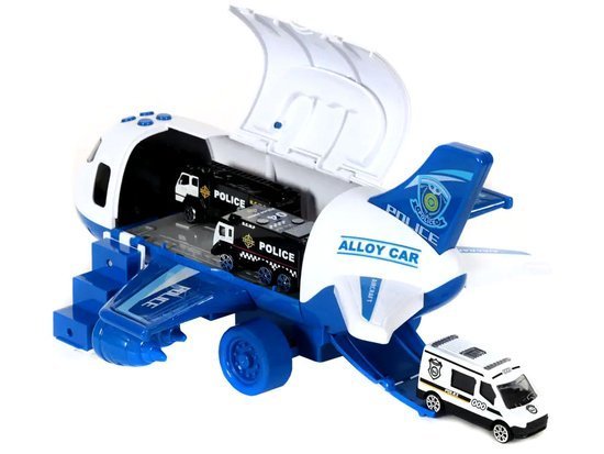 Police plane with transporter + toy cars ZA3402